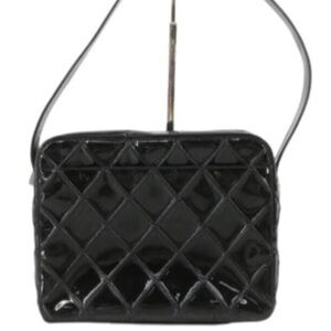 CHANEL Patent Quilted Camera Bag